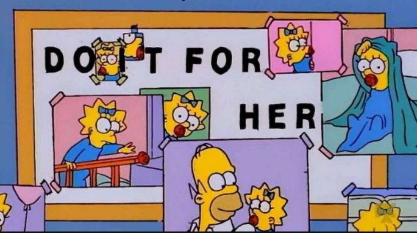 Homer changes the sign to read “Do It For Her.”
