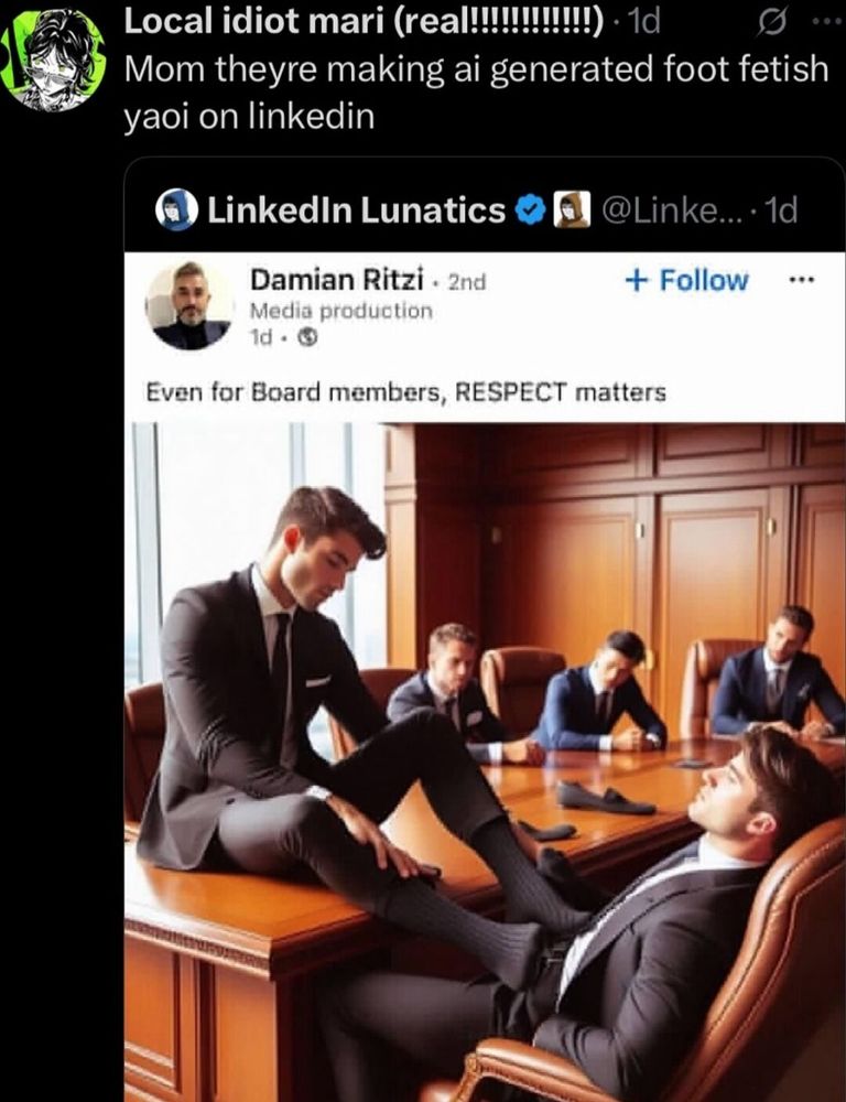 ai generated foot fetish yaoi on linkedin