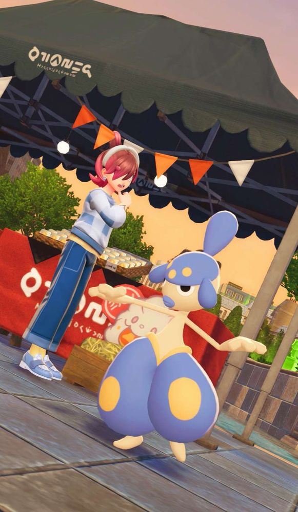 a shiny medicham posing with me in pokemon za