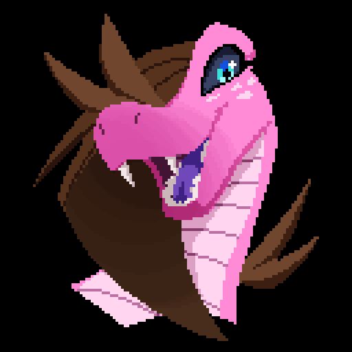 Fangs from Supercell graphic novel, smilin at the viewer in 128 pixel art res! 