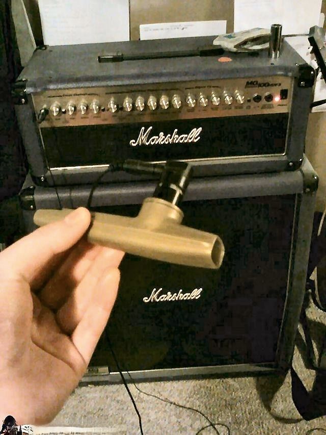 A kazoo with a mic in its sound hole, plugged into a Marshall half-stack. This gonna be good.
