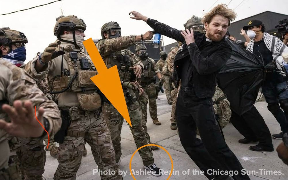 Terrorist wearing Vans skate shoes attack holy man. 