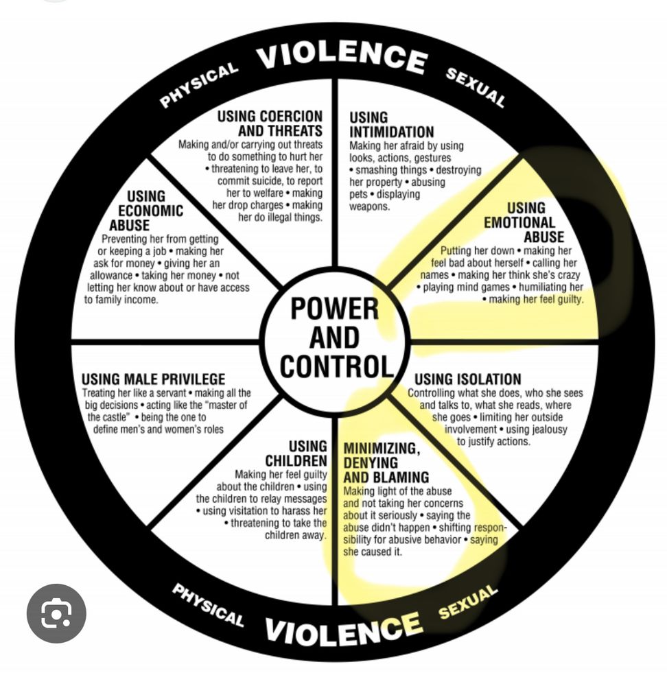 Power and Control wheel showing types of violence