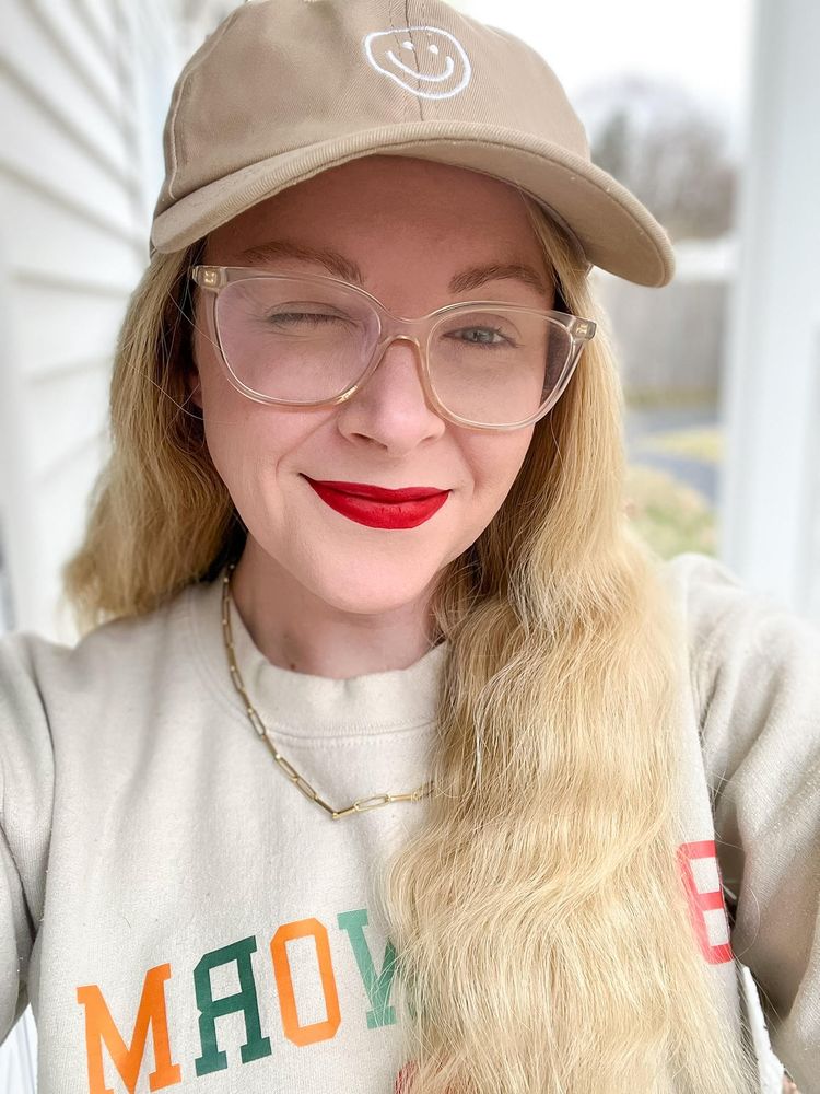 Violet winking at the camera