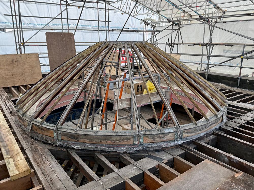 Dome at Haigh Hall, undergoing restoration 