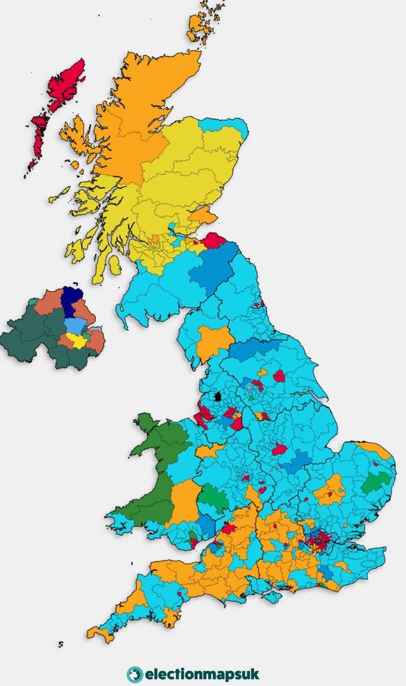 Electoral map showing Teform winning a big majority of seats