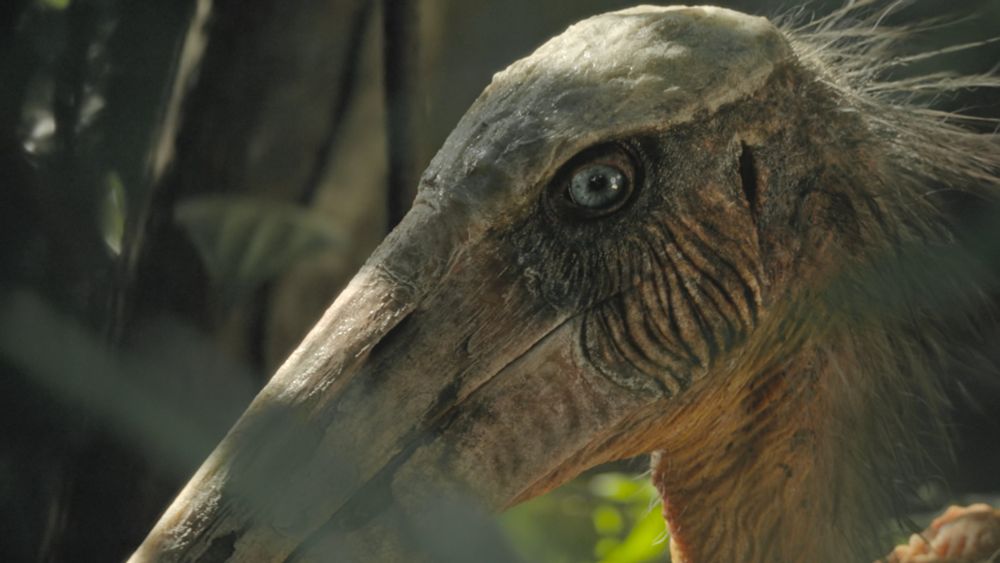 Prehistoric Planet giant adjutant stork.