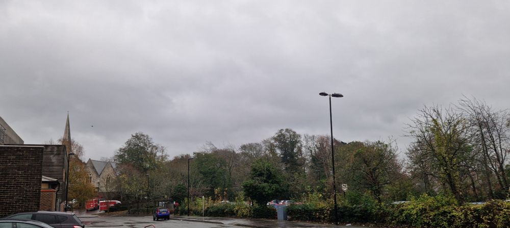 Grey, wet day in little England. 