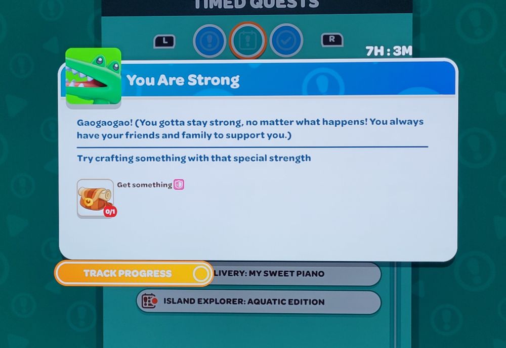 You are strong 
Gaogaogao! You gotta stay strong no matter what happens
You always have your friends and family to support you

Hello Kitty Island adventure
