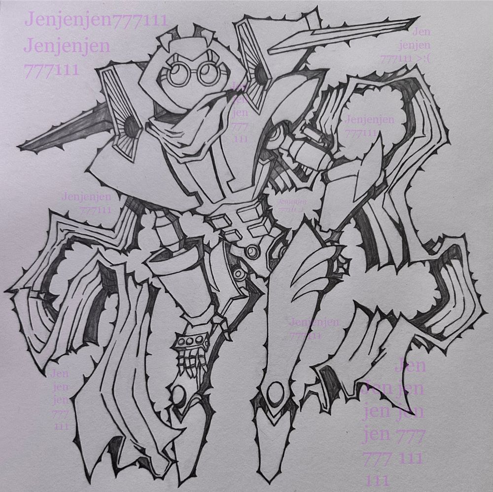 Lined artwork of Junk Warrior (Yu-Gi-Oh! 5D's) making a somewhat zesty pose.
