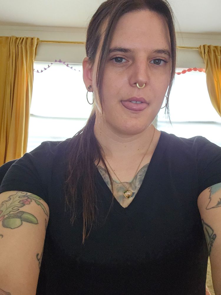 Selfie: Jamie is sticking her tongue out