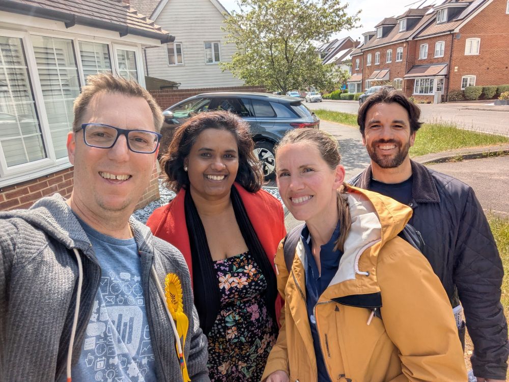 Campaigners in the Carshalton by election.