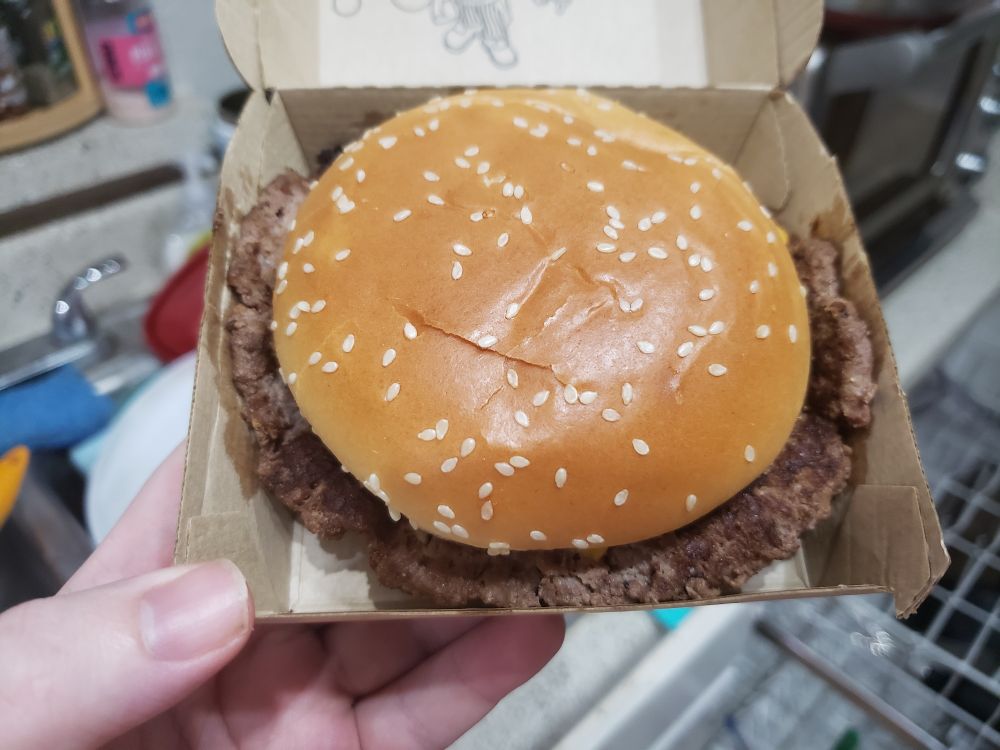 Quarter pounder with a flattened/smashed patty 