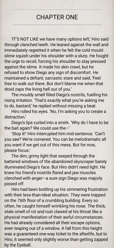 A screenshot of the first page of the Cogenant novel