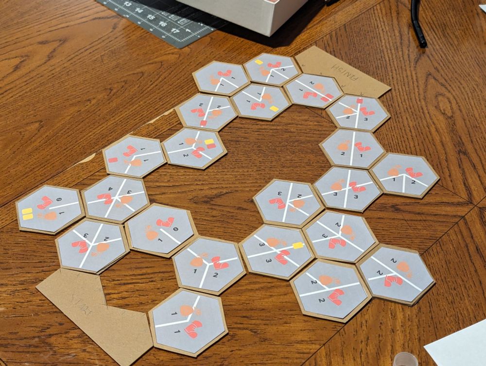 Gray hexagon tiles arranged in a random pattern.
