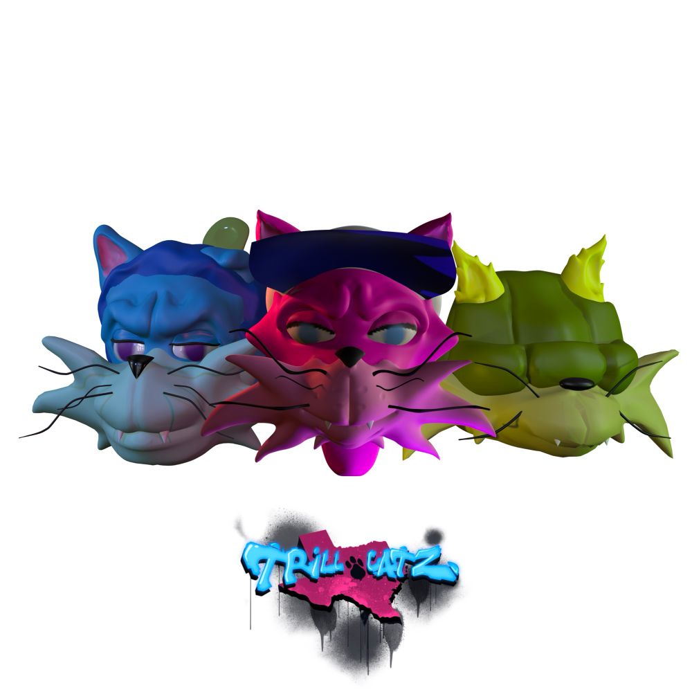 Trill Catz characters in 3D models 
