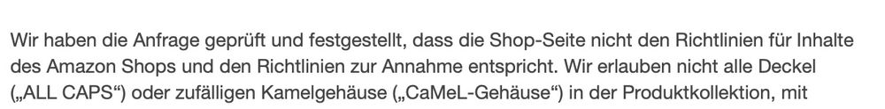 Wirre Antwort von Amazon 