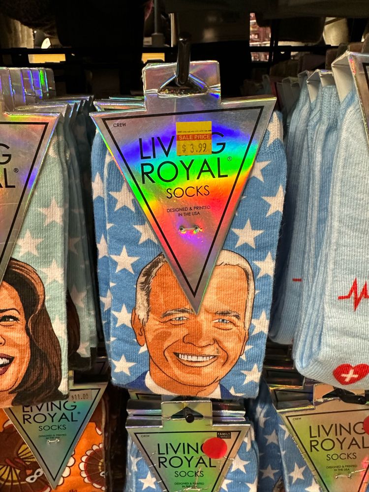 Biden socks on clearance. 