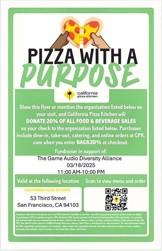 GADA GDC fundraiser California Pizza Kitchen will DONATE 20% OF ALL FOOD & BEVERAGE SALES on your check to the organization listed below. Purchases include dine-in, take-out, catering, and online orders at CPK. com when you enter BACK20% at checkout.
03/18/2025
11:00 AM - 10:00 PM
53 Third Street 