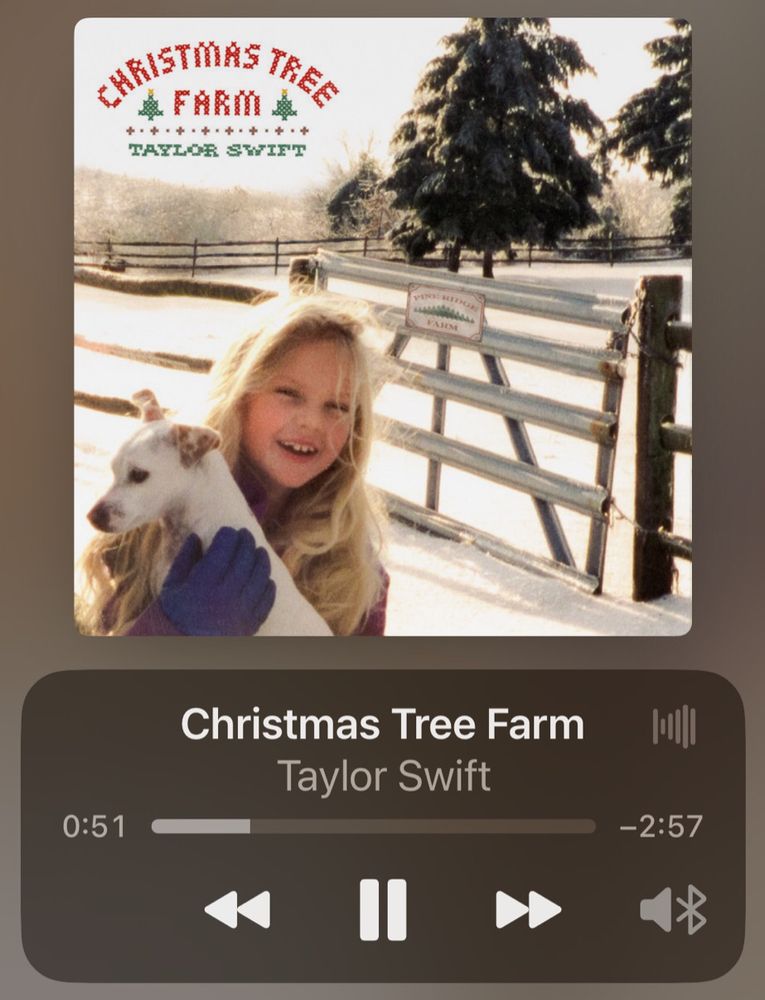 a screenshot of christmas tree farm by taylor swift playing 