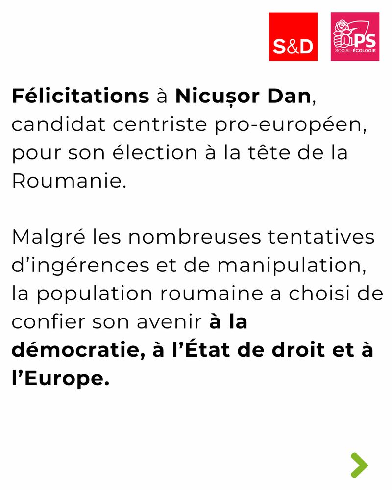 Félicitations à Nicușor Dan, nouveau président de la Roumanie. En dépit des ingérences, le peuple a choisi la démocratie, l’Europe et le soutien à l’Ukraine. Travaillons ensemble à une Europe de la défense plus forte et indépendante. #Europe #Roumanie #UE