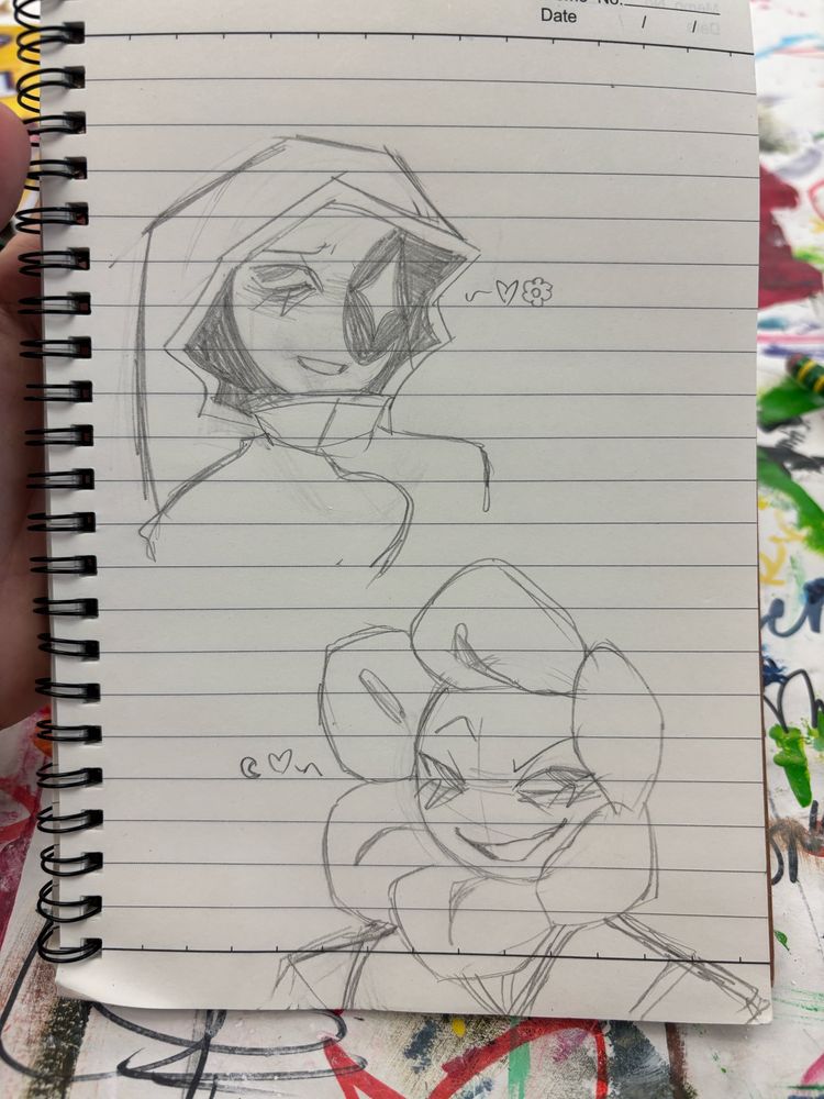 Traditional art of Astro and Dandy headshots