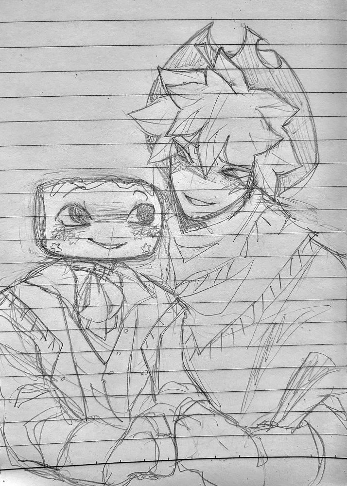 Cosmo and Sprout from Dandy’s world traditional art, cowboy au