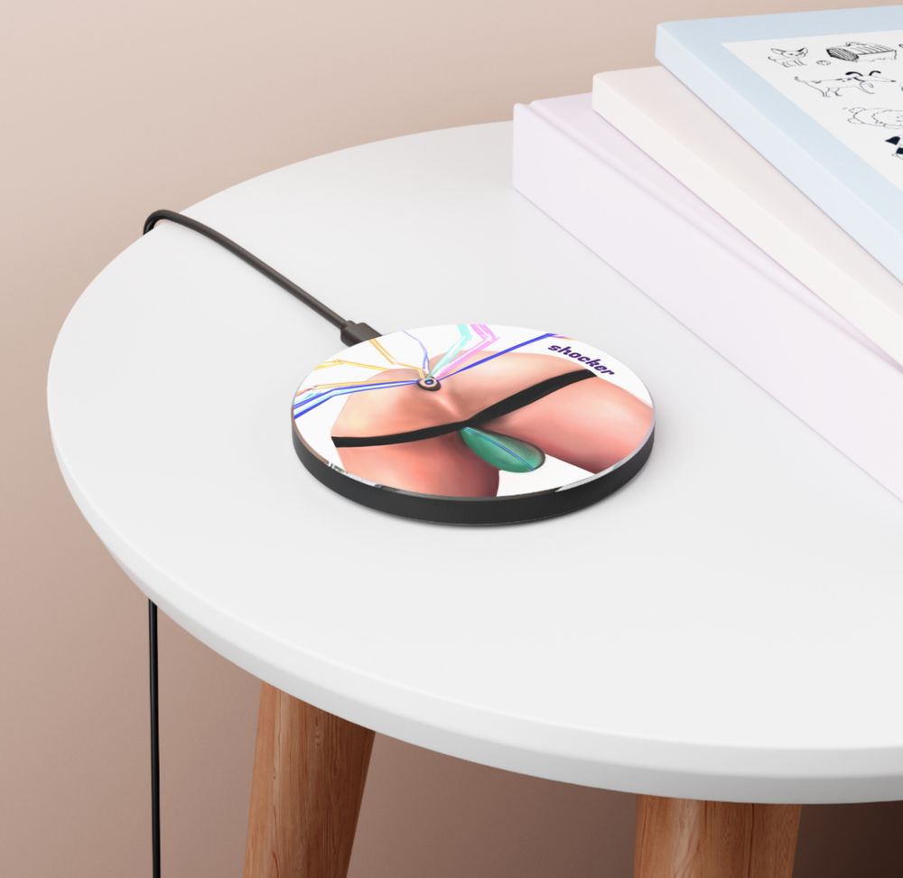 Wireless charger with a jockstrapped butt on it. Electricity shoots out his hole. 