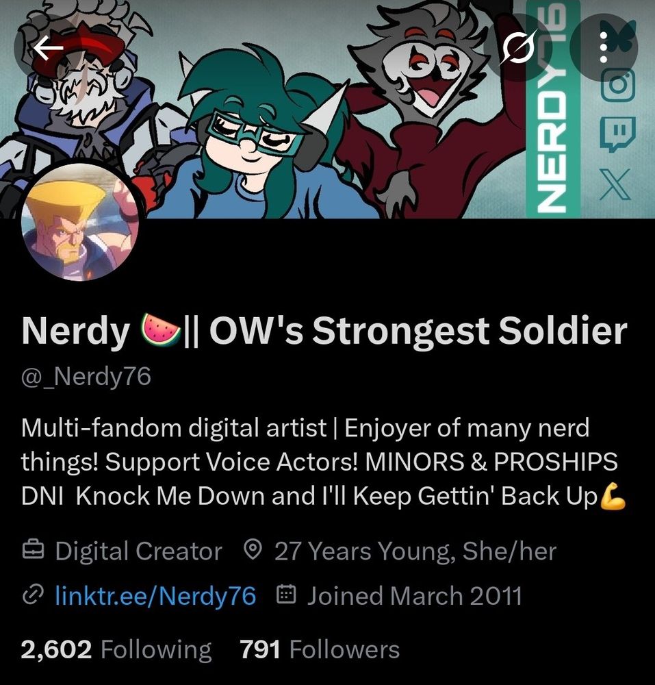Profile screenshot of Nerdy’s account on Twitter