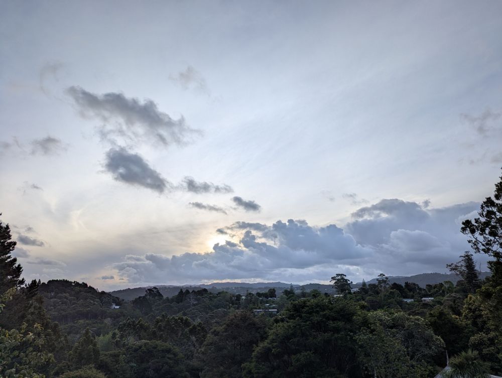 Clouds over the Titirangi bush