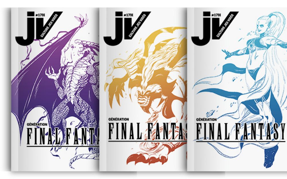 Les différentes couvertures du hors-série Génération Final Fantasy, chacune avec une invocation : Bahamut, Ifrit et Shiva