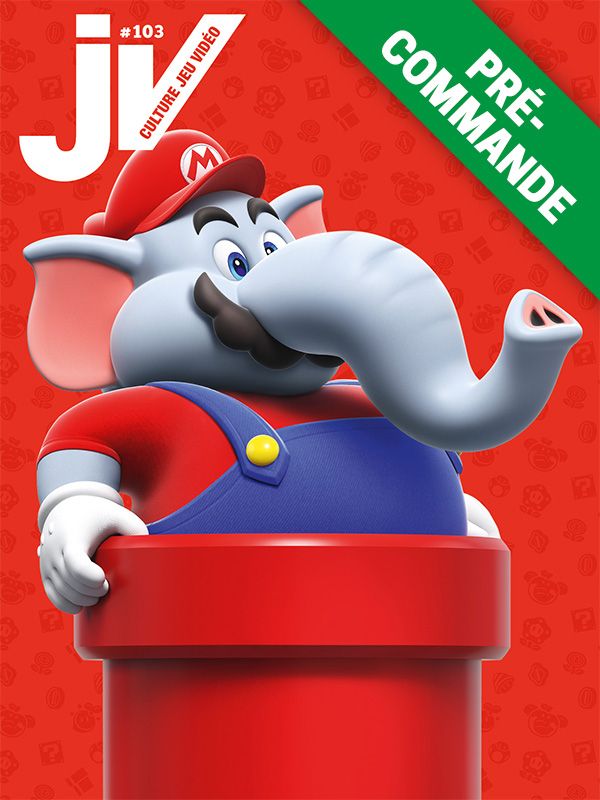 Aperçu de la couverture du prochain magazine avec une illustration de Mario-Élephant du jeu Super Mario Bros Wonder
