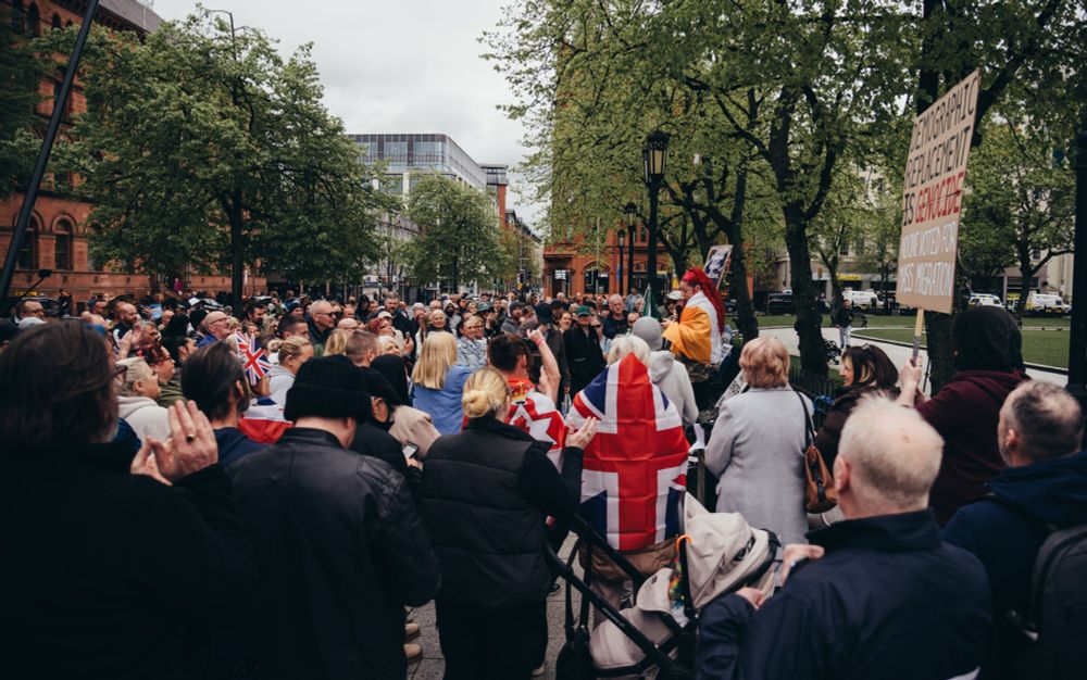 Anti-immigrant protesters. 