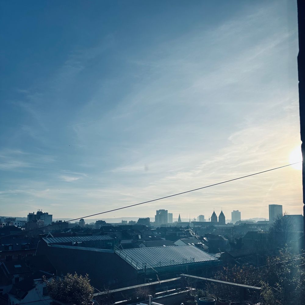 Vue dégagée et ensoleillée sur la ville de Liège depuis la colline de la Citadelle