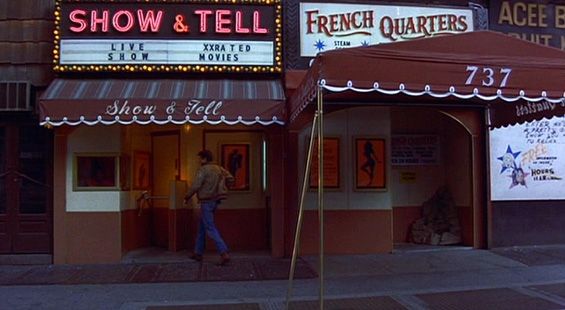 Still image Robert De Niro enters adult movie theatre.