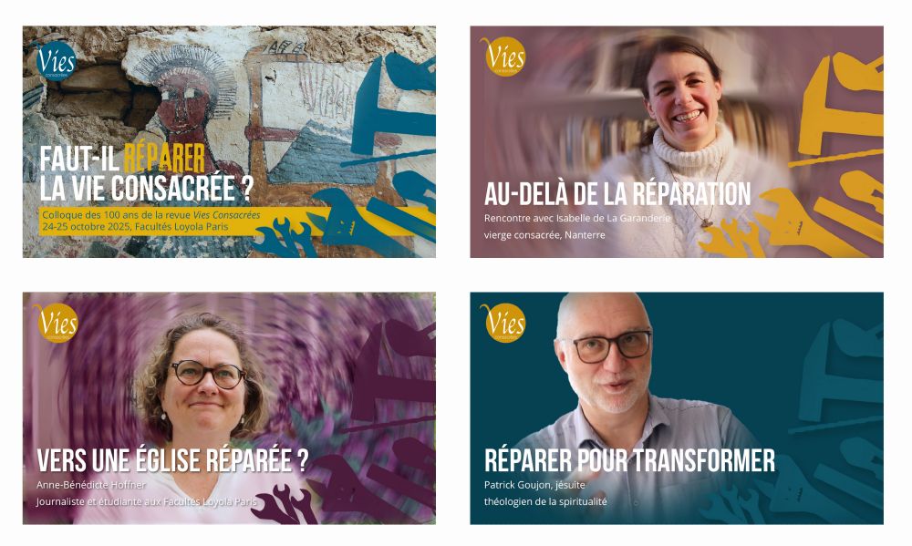 Miniatures des 4 vidéos de présentation du colloque de Vies Consacrées.