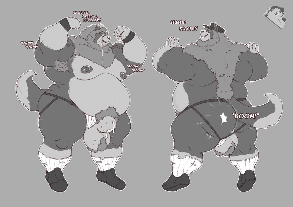 Rhyz showing off his new gains front and back!