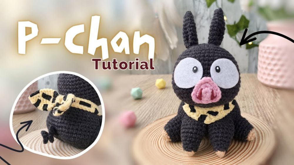 Aprende a tejer este amigurumi de P-Chan, el cerdito de Ranma 1/2