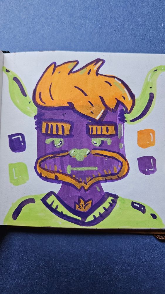 Bull anthro in green, purple, orange