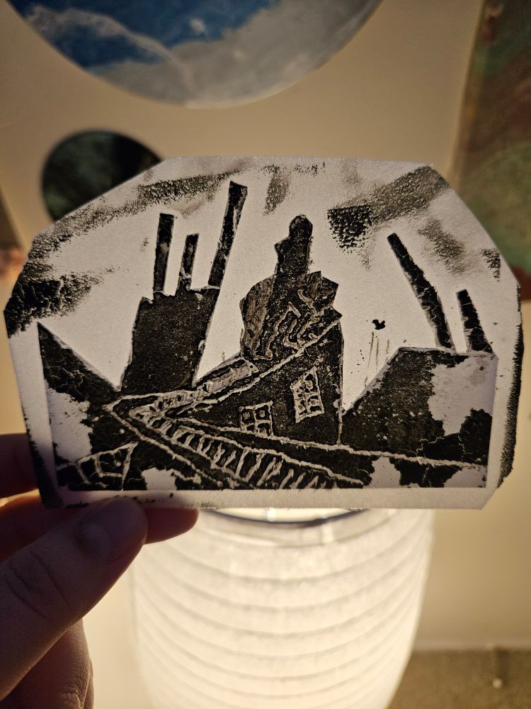 Backlit Styrofoam block of The Cabinet of Dr. Caligari
