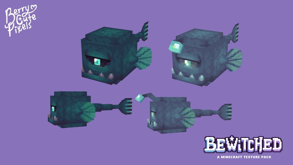 A picture of the guardian and elder guardian remodel & texture from my Minecraft resource pack bewitchedx32