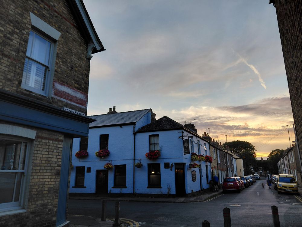 The Live and Let Live pub with an evening sky to the west