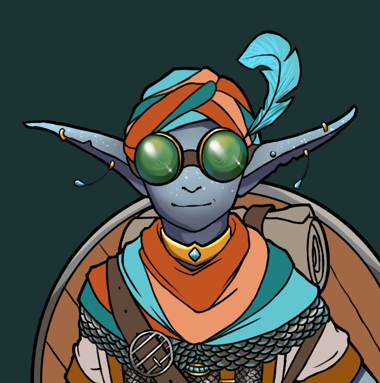 My old lady goblin fighter, Mica!