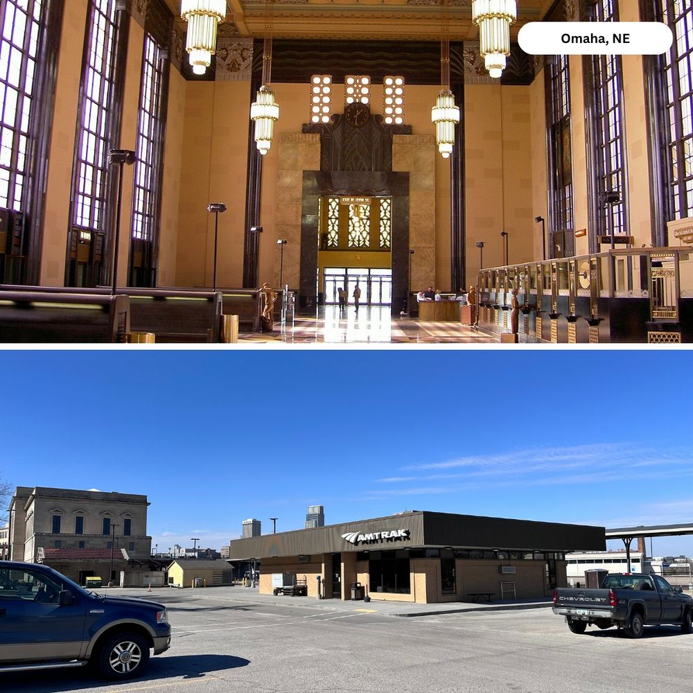Old and new train stations for Omaha (note: I don't own any of the images)