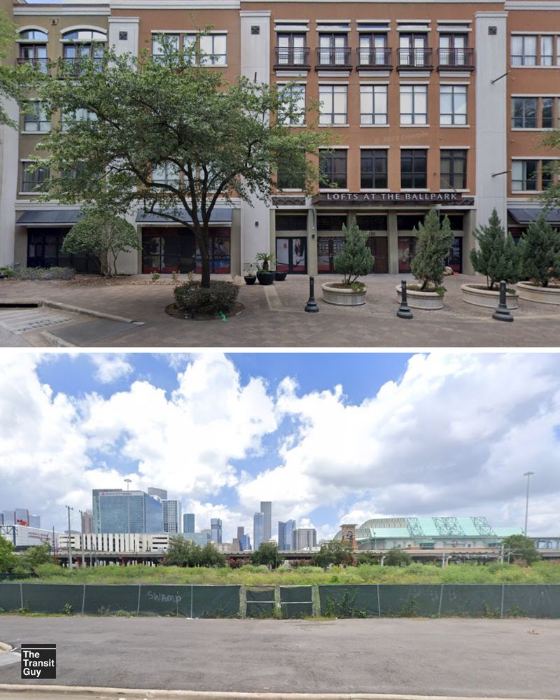 Before and after of removal of Houston apartments