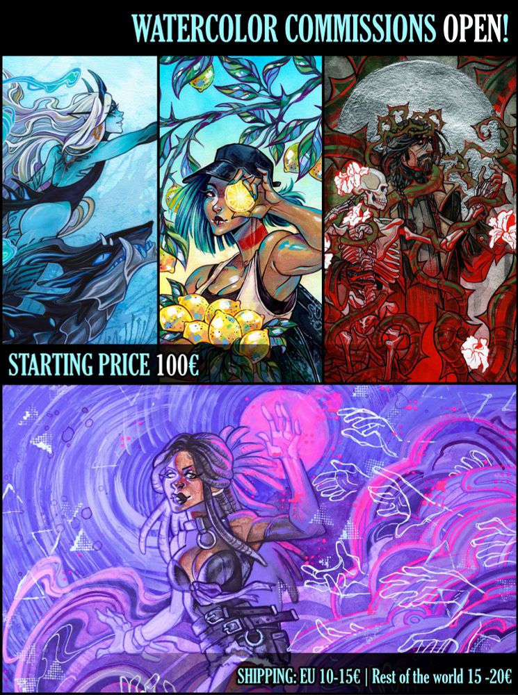 Watercolor commissions open!

Starting price 100€