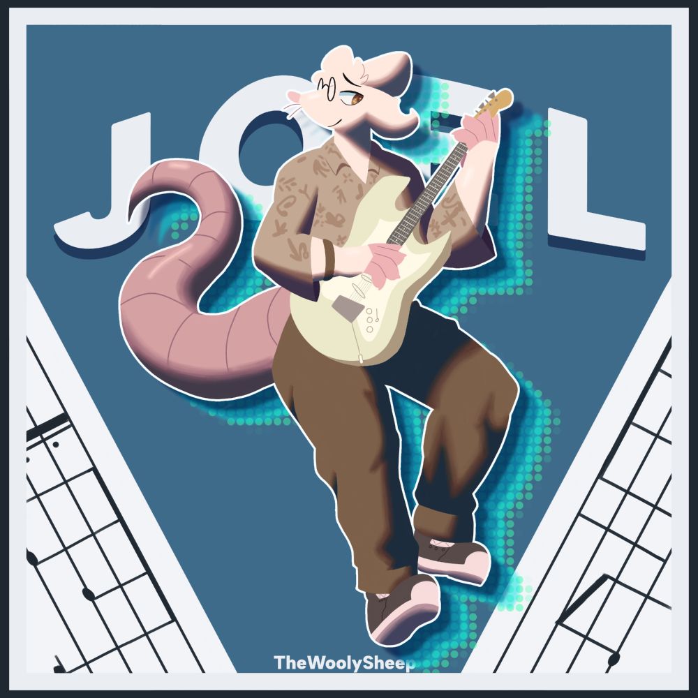 super cool lab mouse jamming out on his guitar