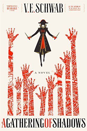 The cover to V.E. Schwab's A Gathering of Shadows, the second book in the Shades of Magic trilogy.