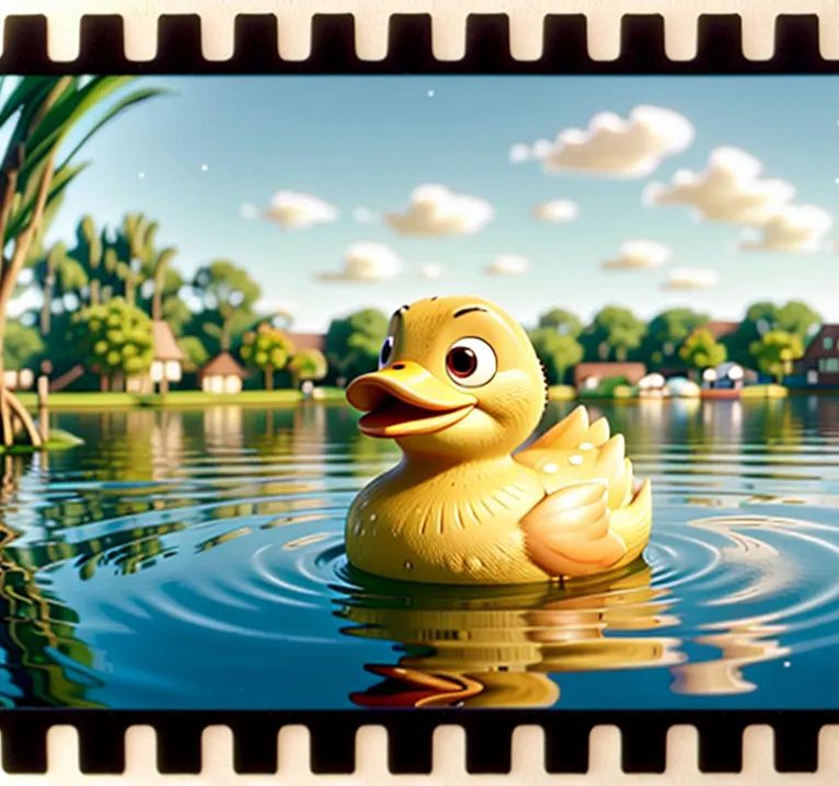 Standbild aus dem Amateurfilm "Ente gut, alles schwimmt davon"