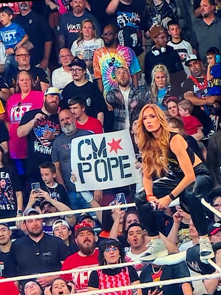 CM Pope sign at WWE RAW
